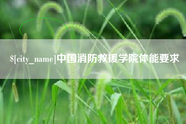 四川中国消防救援学院体能要求