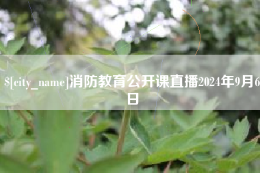 四川消防教育公开课直播2024年9月6日