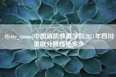 四川中国消防救援学院2021年四川录取分数线是多少