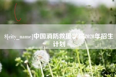 四川中国消防救援学院2020年招生计划