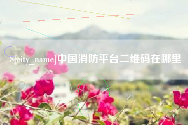 四川中国消防平台二维码在哪里