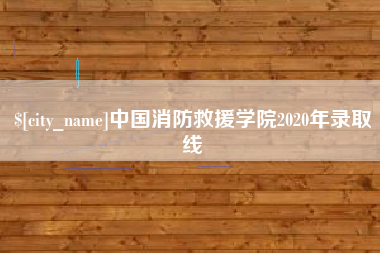 四川中国消防救援学院2020年录取线