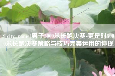 四川男子5000米长跑决赛-更是对5000米长跑决赛策略与技巧完美运用的体现