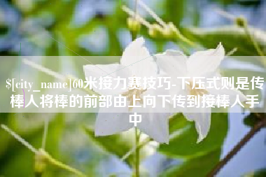 四川60米接力赛技巧-下压式则是传棒人将棒的前部由上向下传到接棒人手中