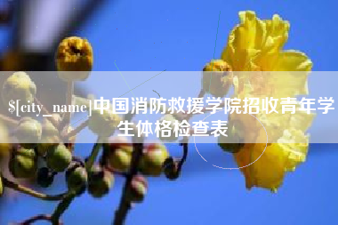 四川中国消防救援学院招收青年学生体格检查表